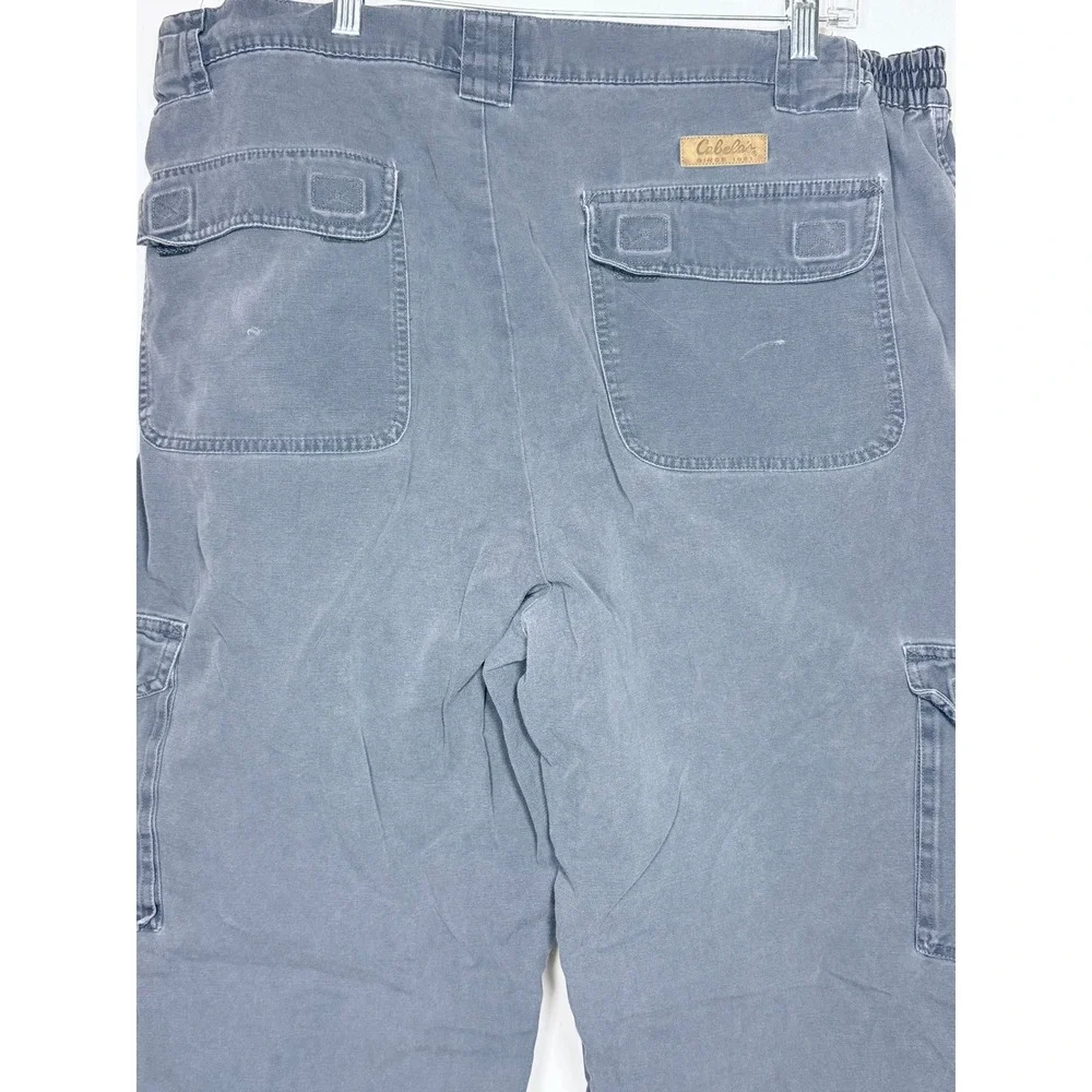 Cabela's Mens Carpenter Pants 42 Reg Blue Double Knee Vintage Workwear Cargo